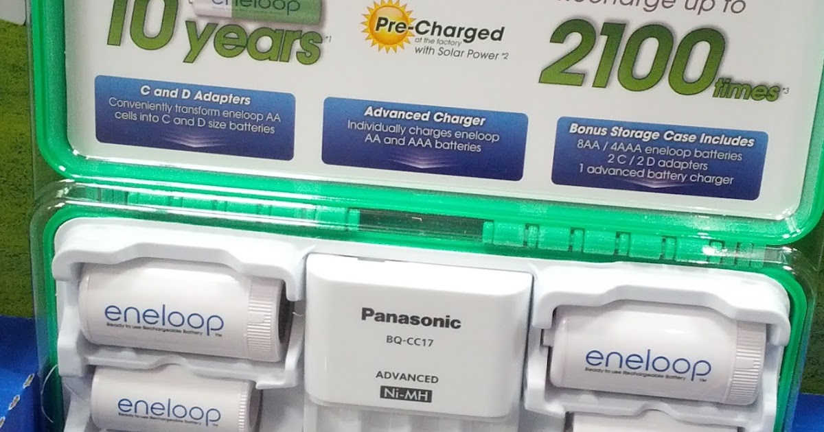 Panasonic Eneloop Rechargeable Batteries and Charger Model BQCC17 Costco Weekender