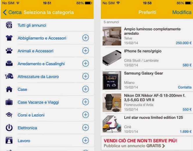 EBAY ANNUNCI APP PER IPHONE IPAD DOWNLOAD GRATIS IN ITALIANO