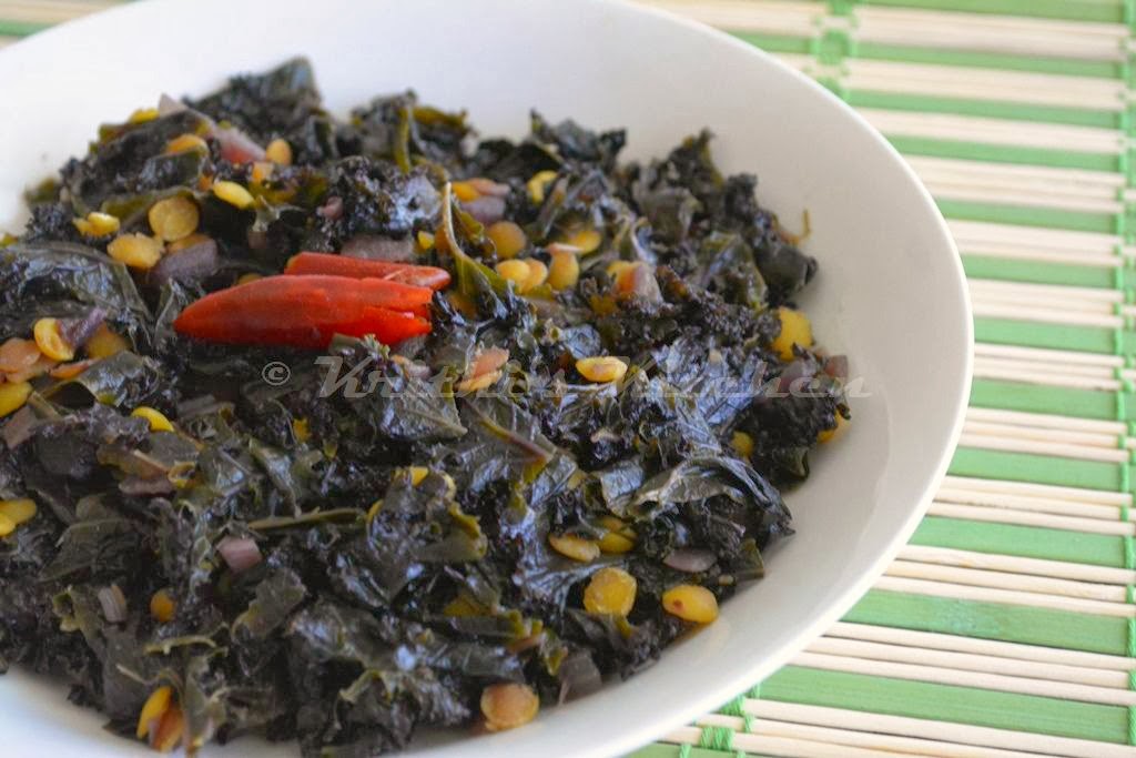 Krithi's Kitchen Kale Stir Fry / Keerai Poriyal