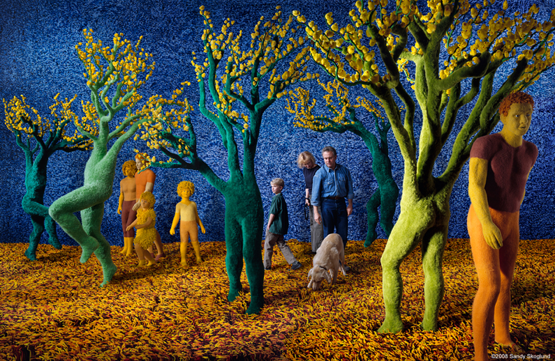 sandy skoglund hybrid fresh contemporary artist sculpture technology installation materials landscape nature cleaners environment pipe photographer