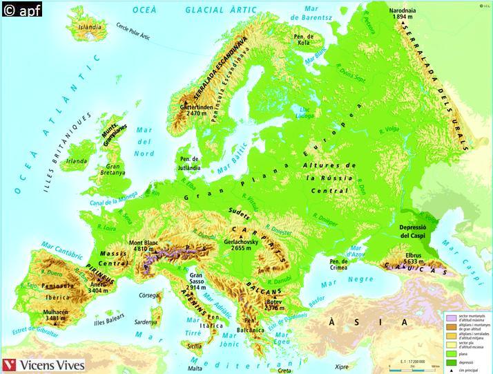 Resultat d'imatges de relleu d'europa mapa