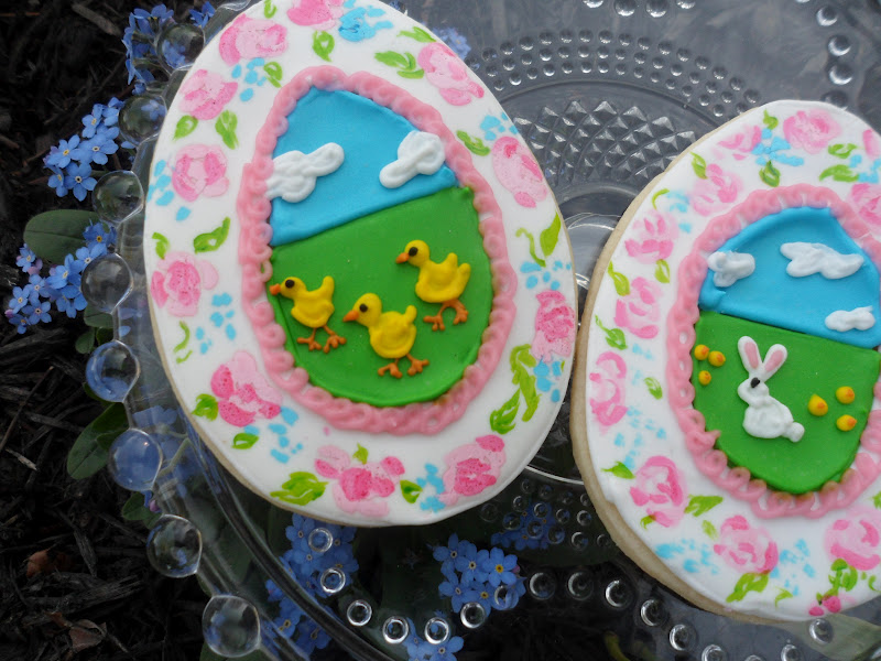 the enchanted oven Painted Easter cookies