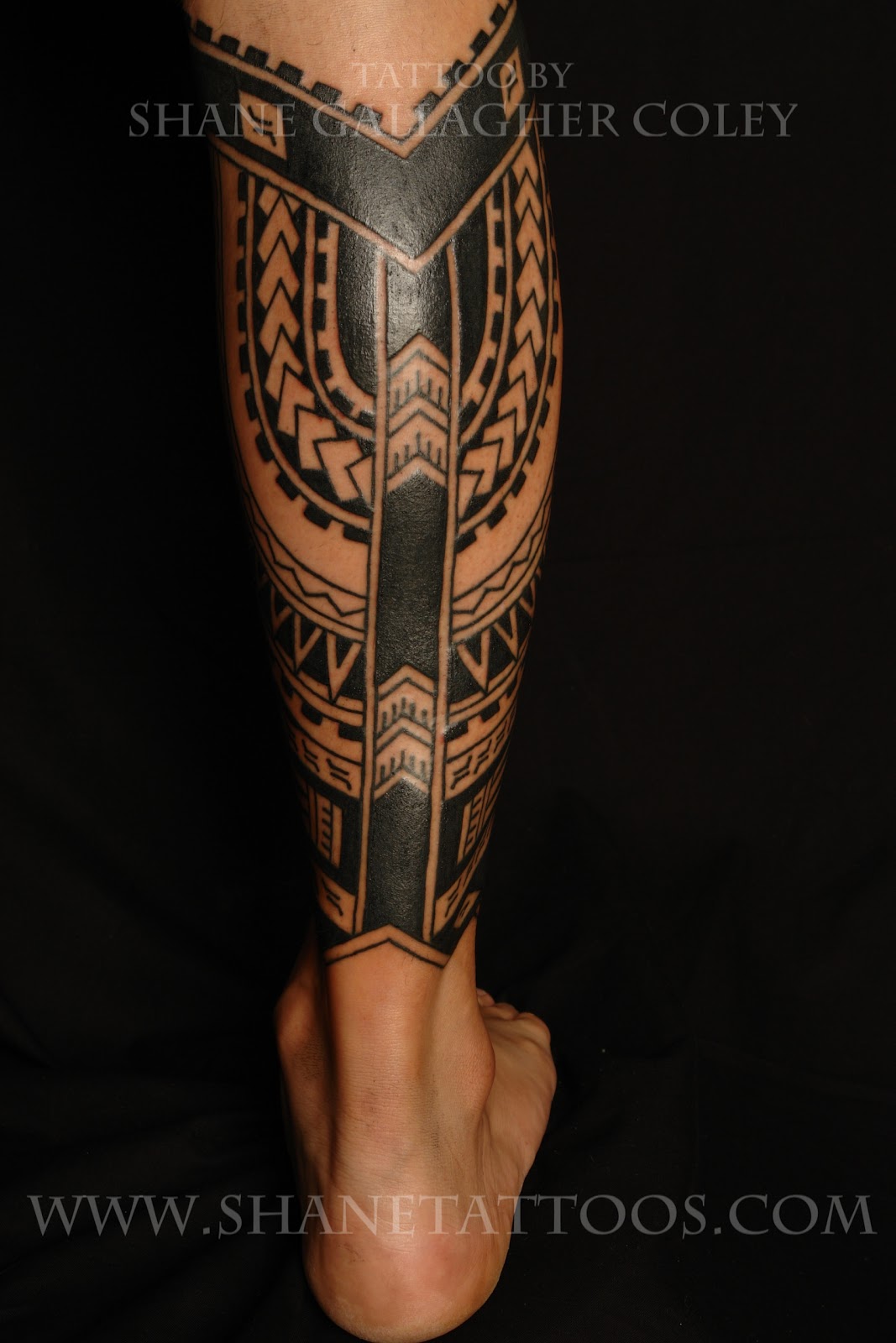 Polynesian Calf Tattoo