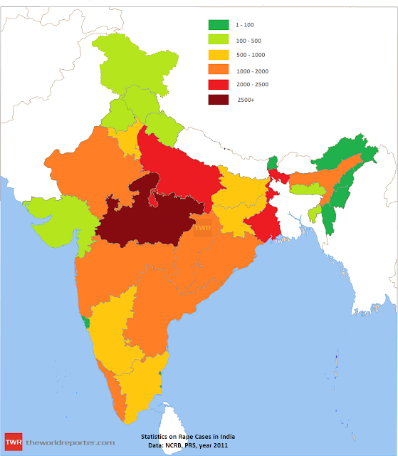 Rape cases in India map