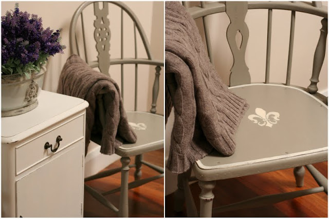 Annie Sloan Chalk Paint French Linen paint transforms vintage Captain Chairs.