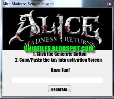 Alice madness returns registration code pc 2017