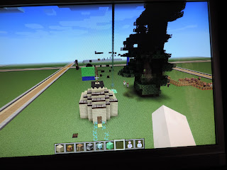 minecraft screen grab with villagers