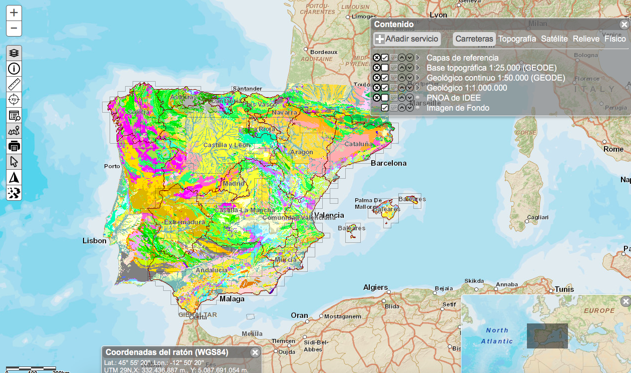 Mapa de espanha e portugal por zonas