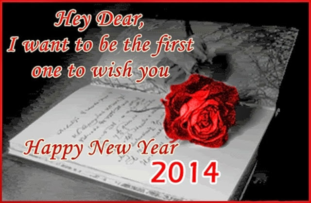 Rose Flowers Happy New Year Wishes Greetings Cards 2014 Images Wallpapers