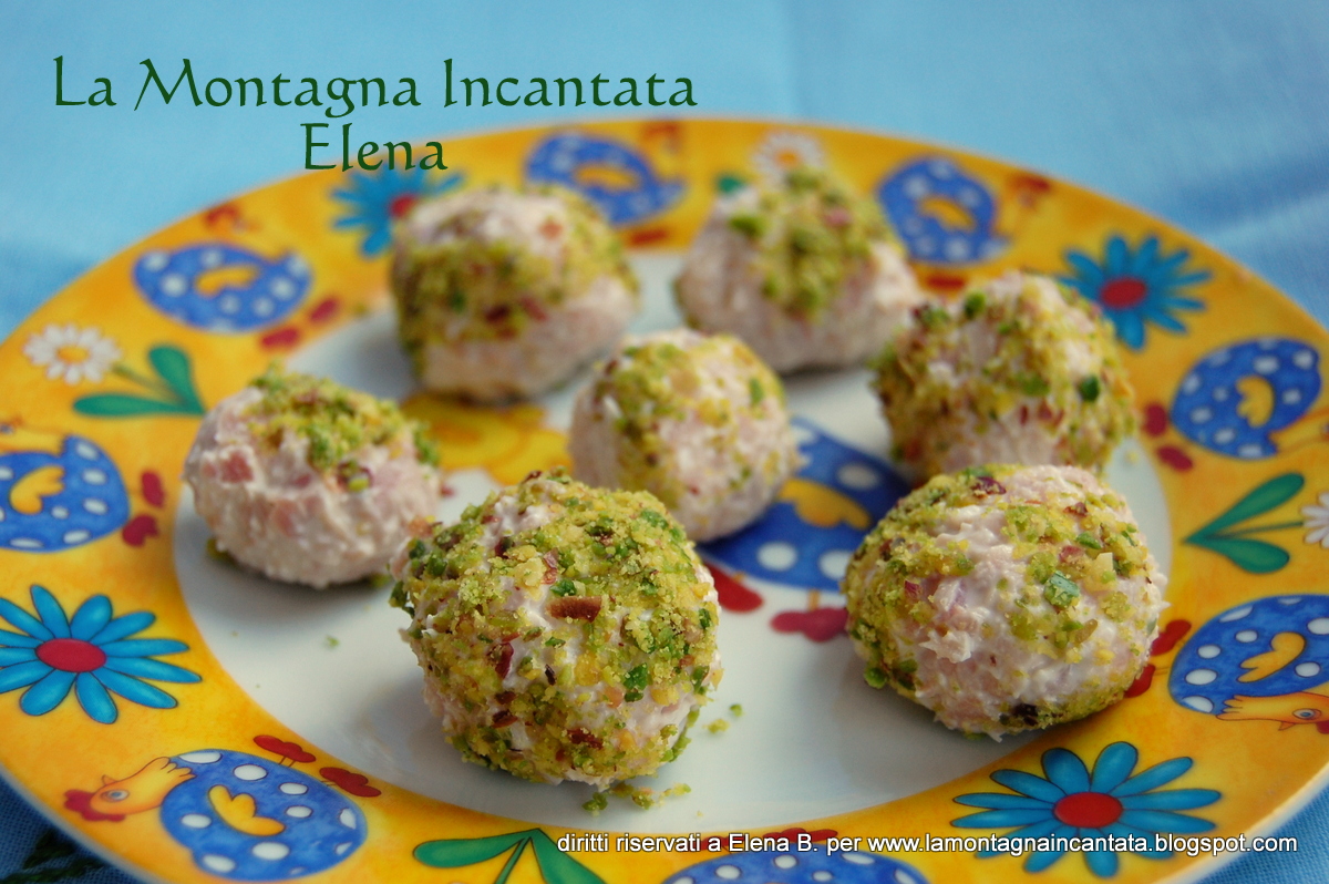 La Montagna Incantata Polpette di prosciutto cotto, ricotta e pistacchio