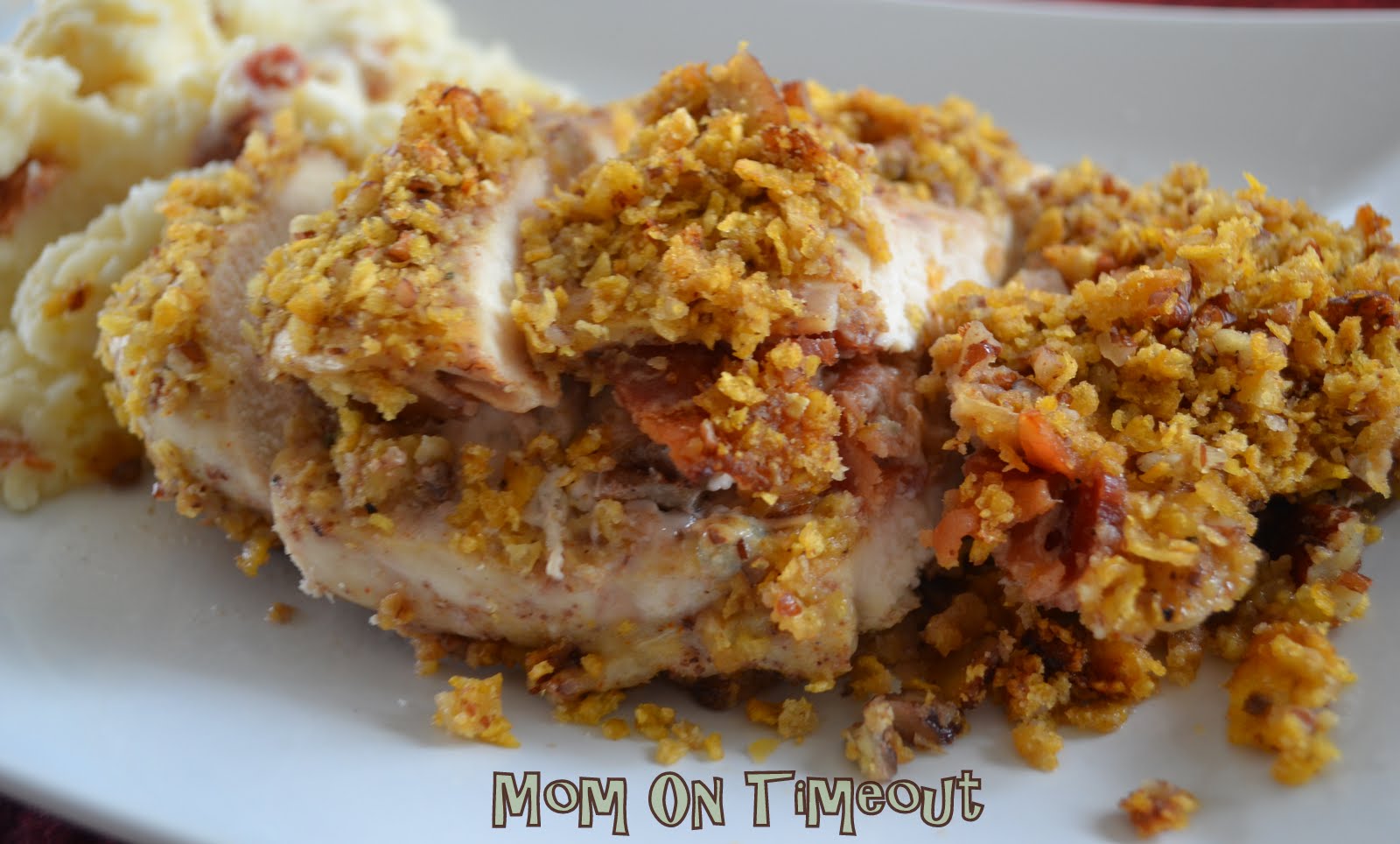Pecan Crusted, Bleu Cheese & Bacon Stuffed, Chicken Breasts {Recipe