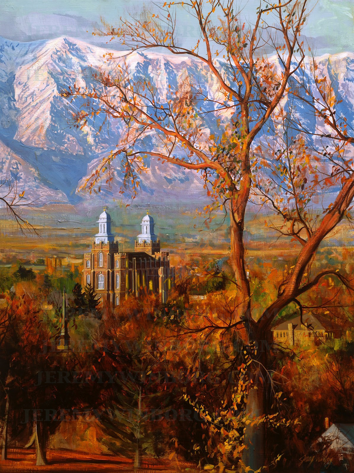 Cache Valley Autumn Lds Temple Painting