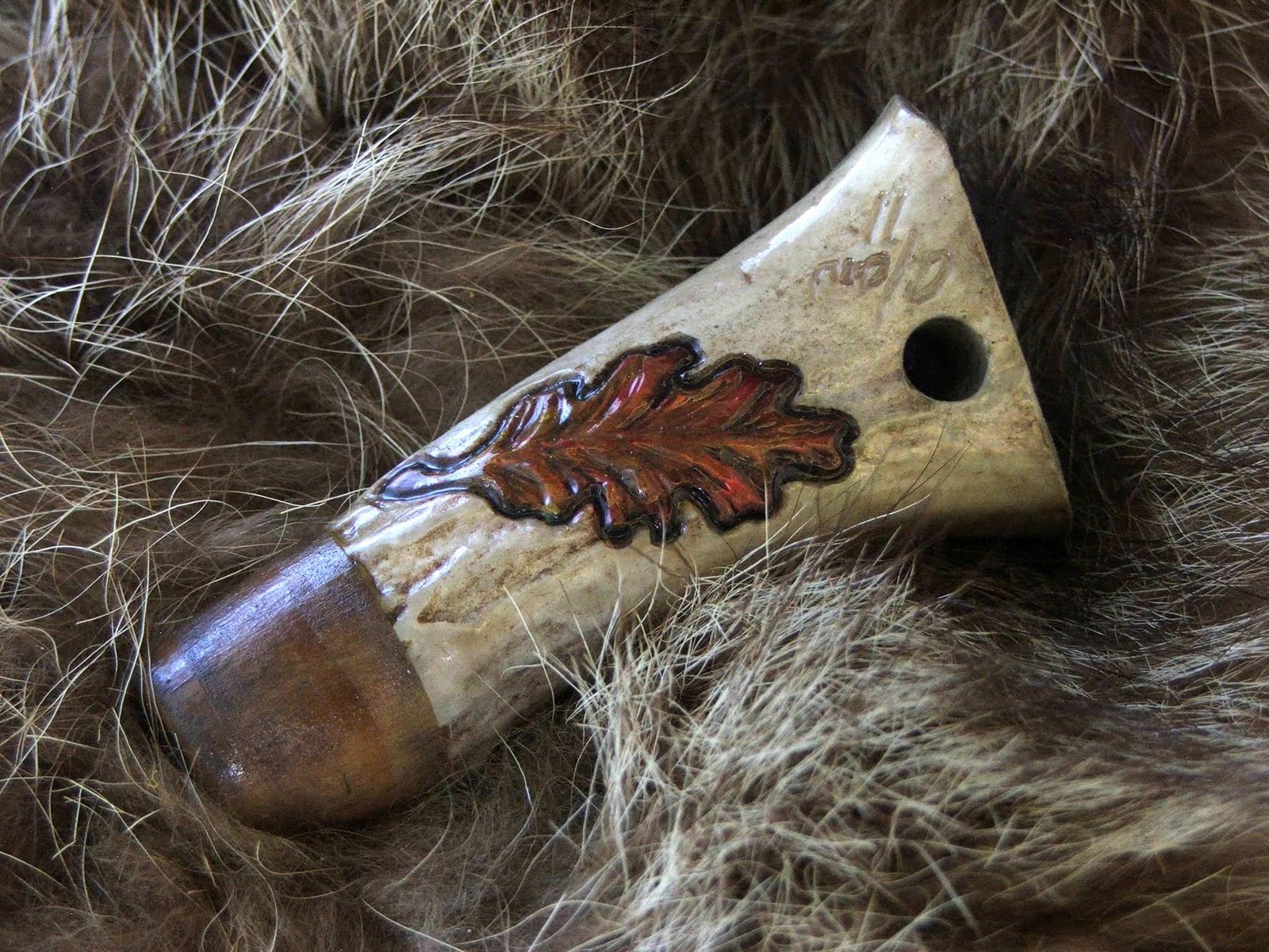 MacNaughtan Creations Hand Carved Shed Deer Antler Whistle