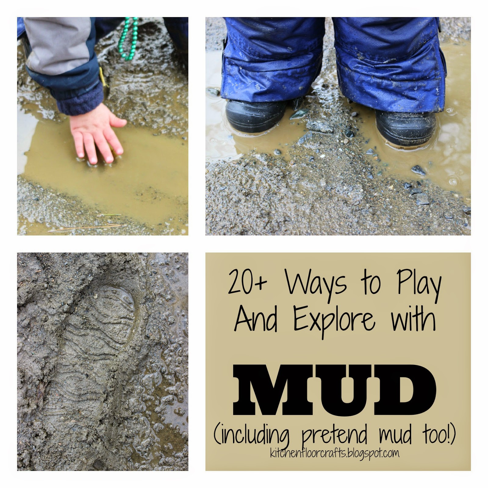 Kitchen Floor Crafts 20+ Ways to Play and Explore MUD!