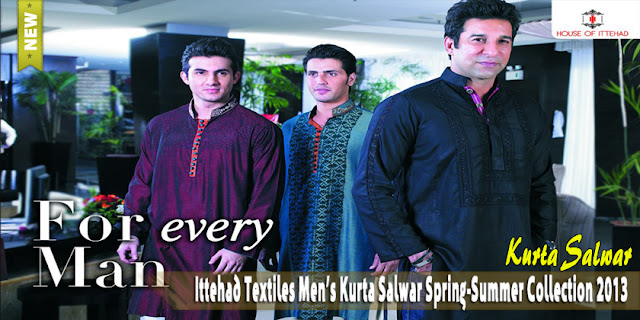 Ittehad Textiles Men's Kurta Salwar Spring-Summer Collection 2013