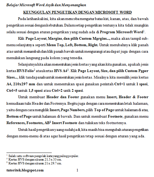 Tutoritek Cara Mengetik Naskah Dengan Aturan Aturan