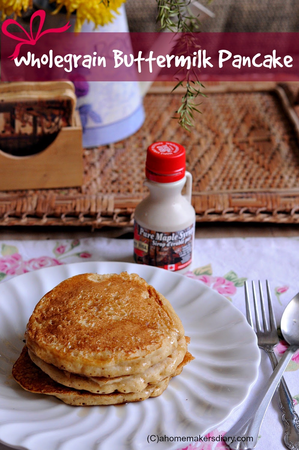 Wholegrain Pancake with Orangehoney Syrup