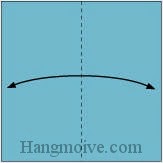 Bước 1: Gấp đôi tờ giấy lại để tạo nếp gấp, sau đó lại mở ra. Bước 1: Gấp đôi tờ giấy lại để tạo nếp gấp, sau đó lại mở ra.
