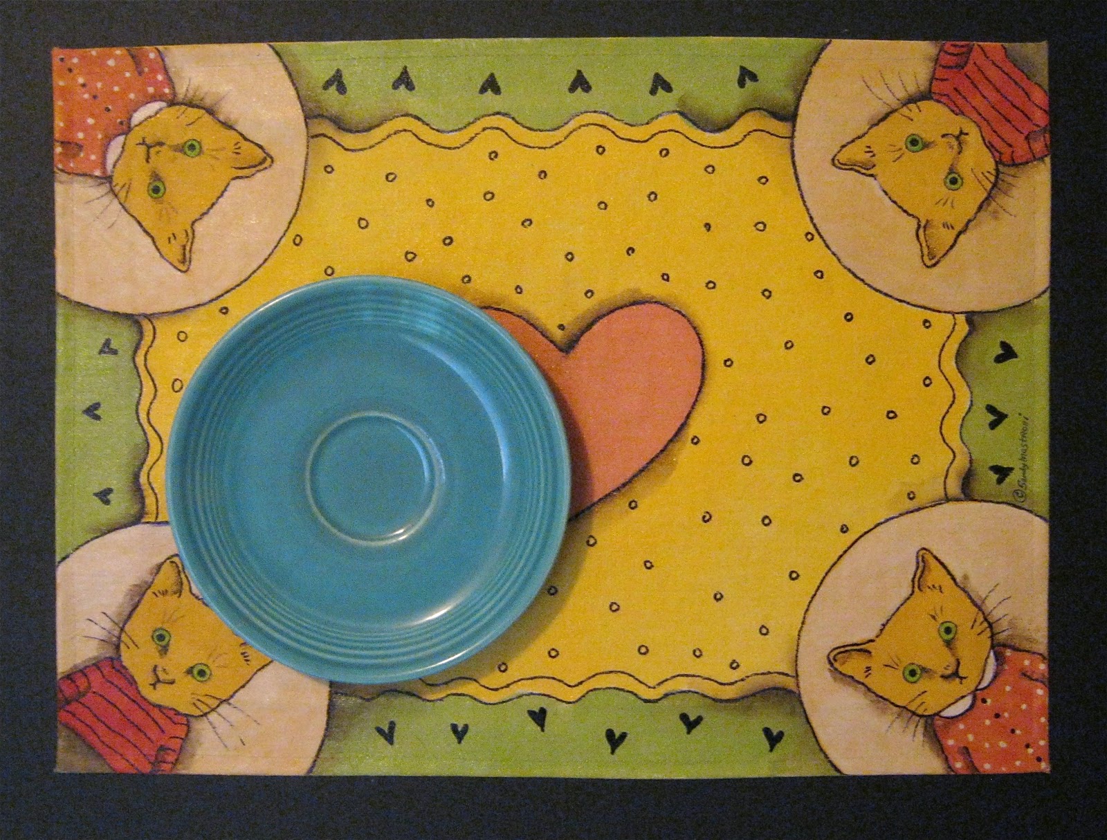 Sandy Mastroni Hand painted rugs and Place Mats