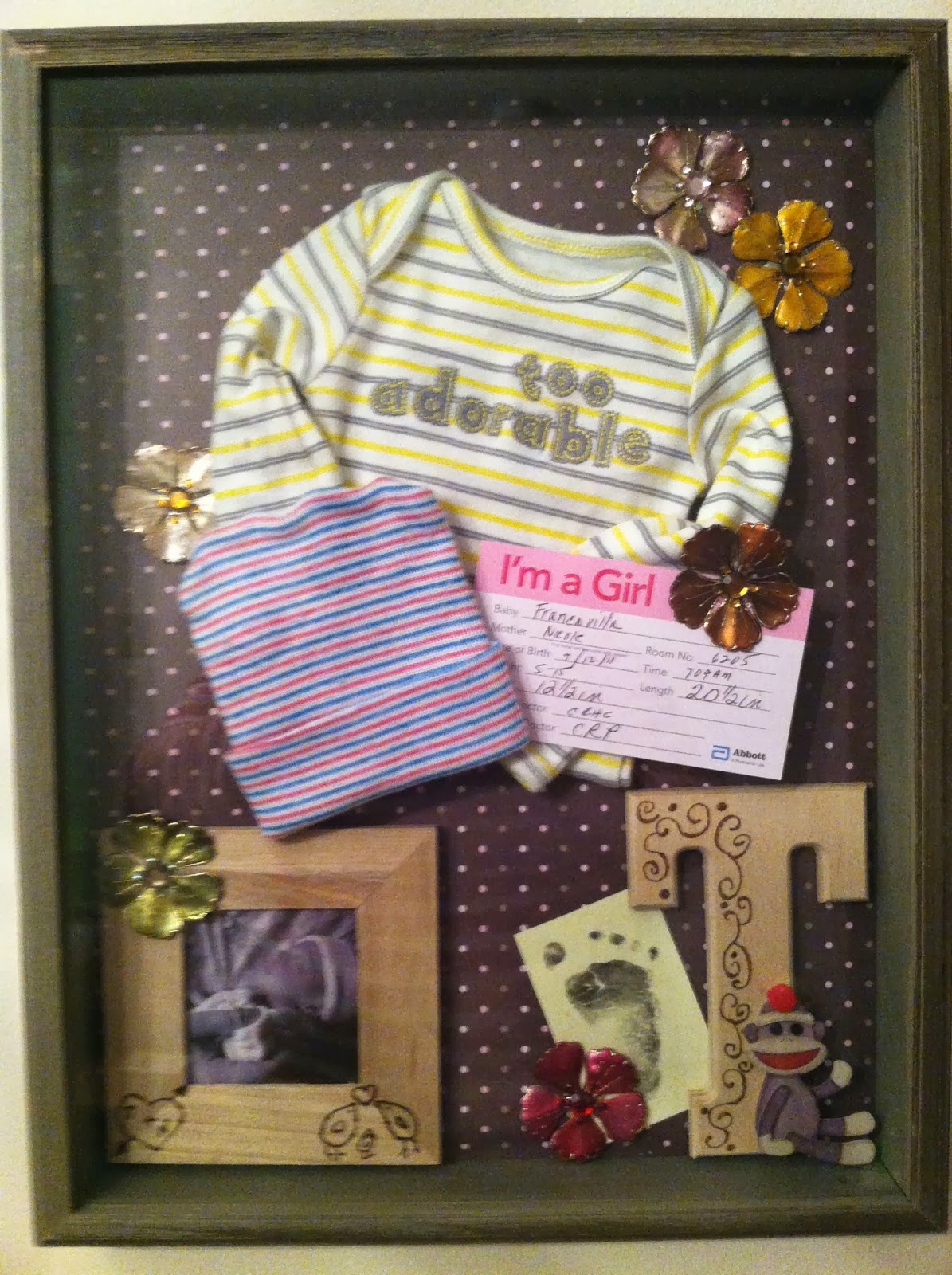 The Crafty Mom New baby shadow box