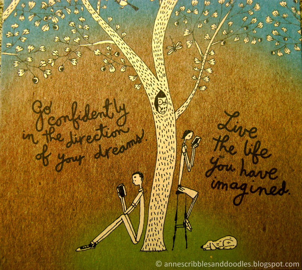 Papemelroti Postcard: Go confidently in the direction of your dreams. Live the life you have imagined.