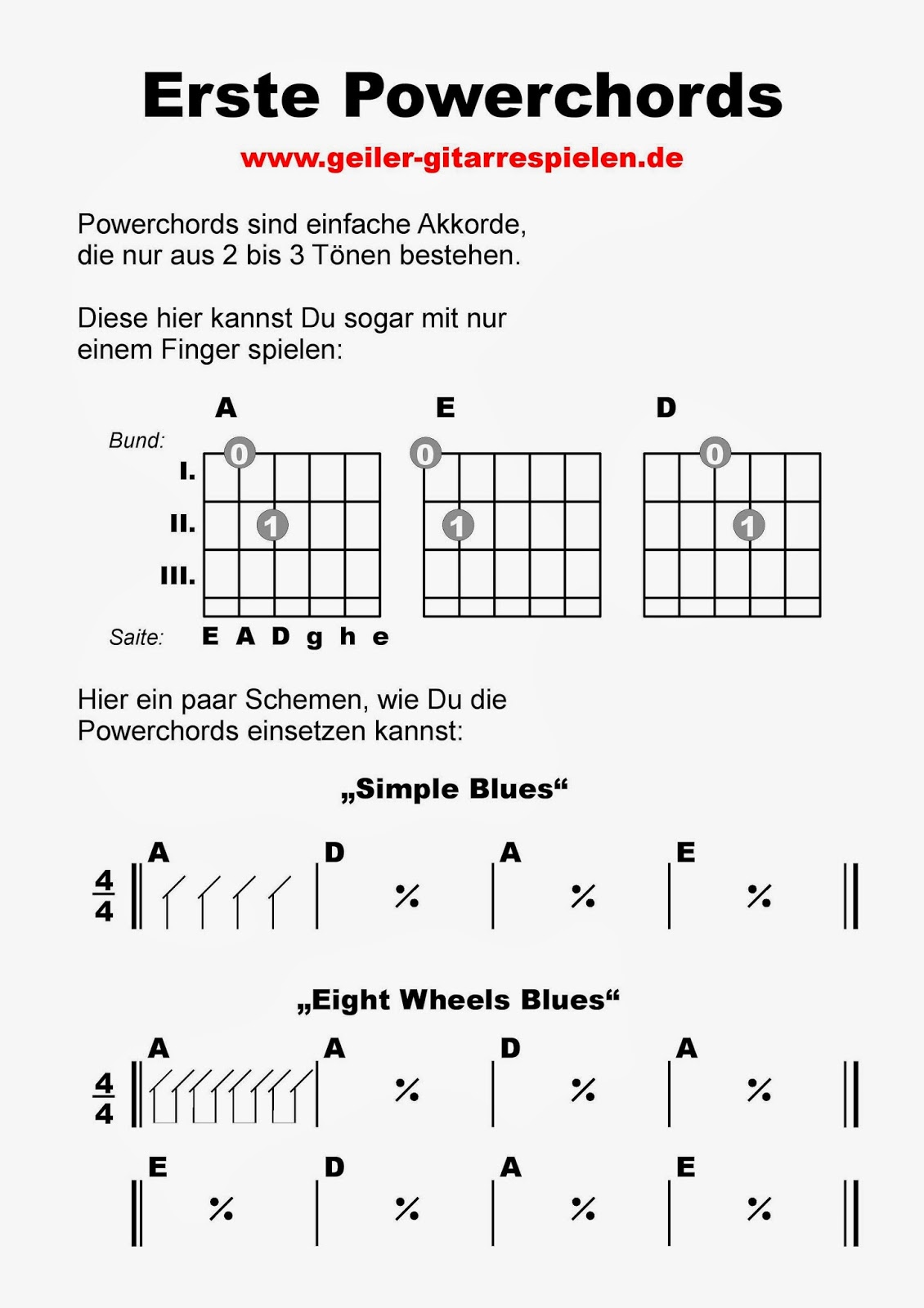 Powerchords für GitarrenAnfänger Einfach geiler Gitarre spielen!