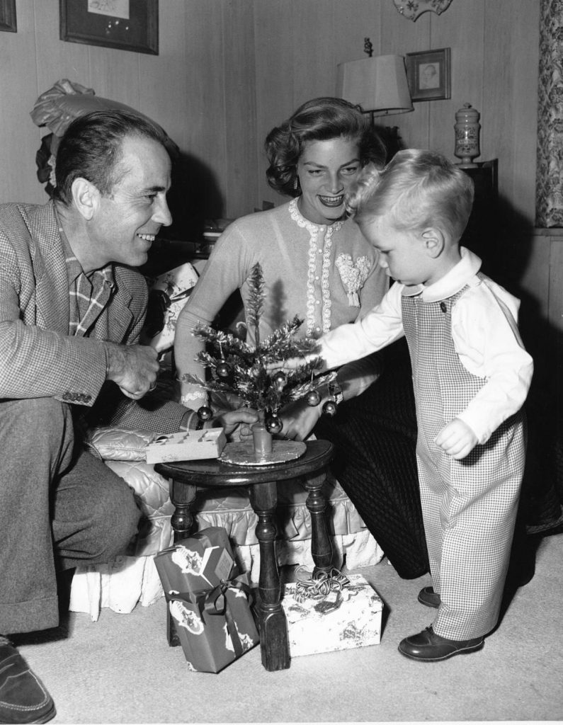 Boogy and Bacall play with son Stephen