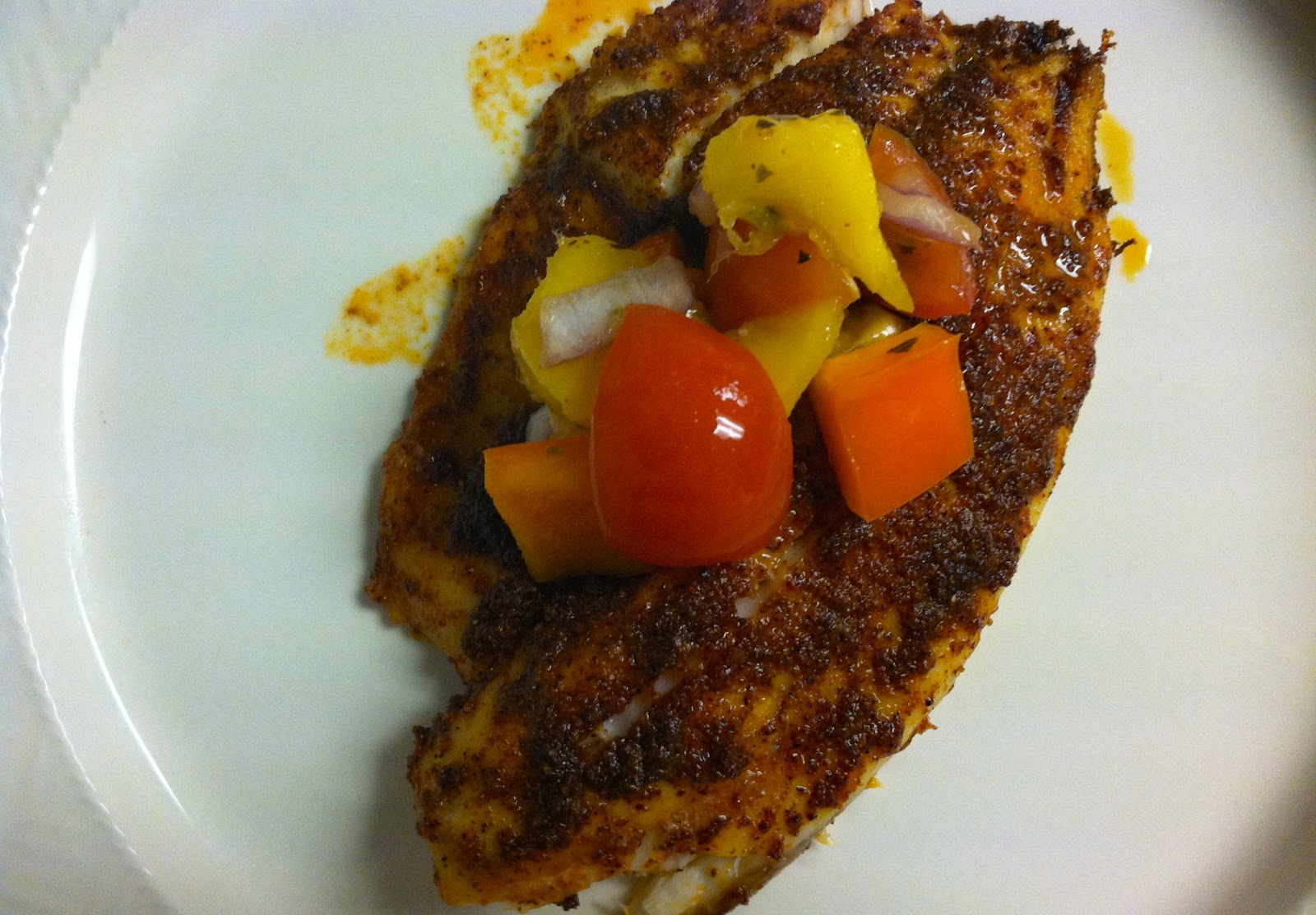 Hannah's Bananas Blackened Tilapia with Mango Salsa