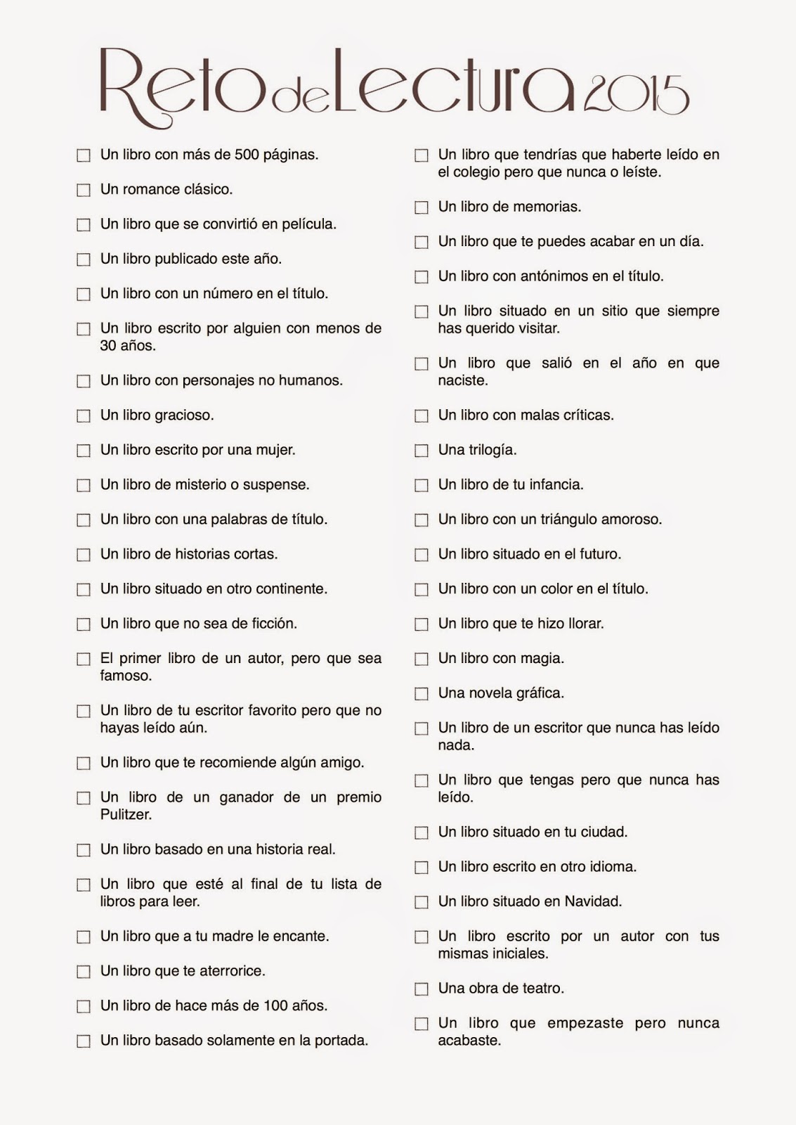 Reto de lectura. Libros y más libros