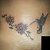 Art Tattoo feminina virilha Beija flor