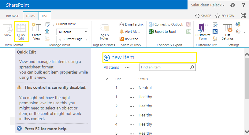 Sharepoint Quick Edit Not Working Sharepoint Quick Edit Not Working