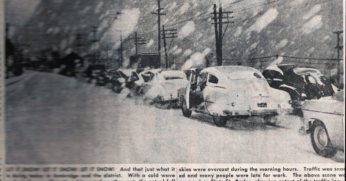 Ambridge Memories 1950's big postThanksgiving snowstorm
