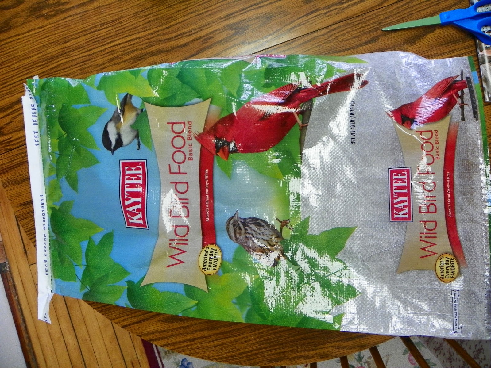 Dicky Bird's Nest Re Purposed Bird Food Bag