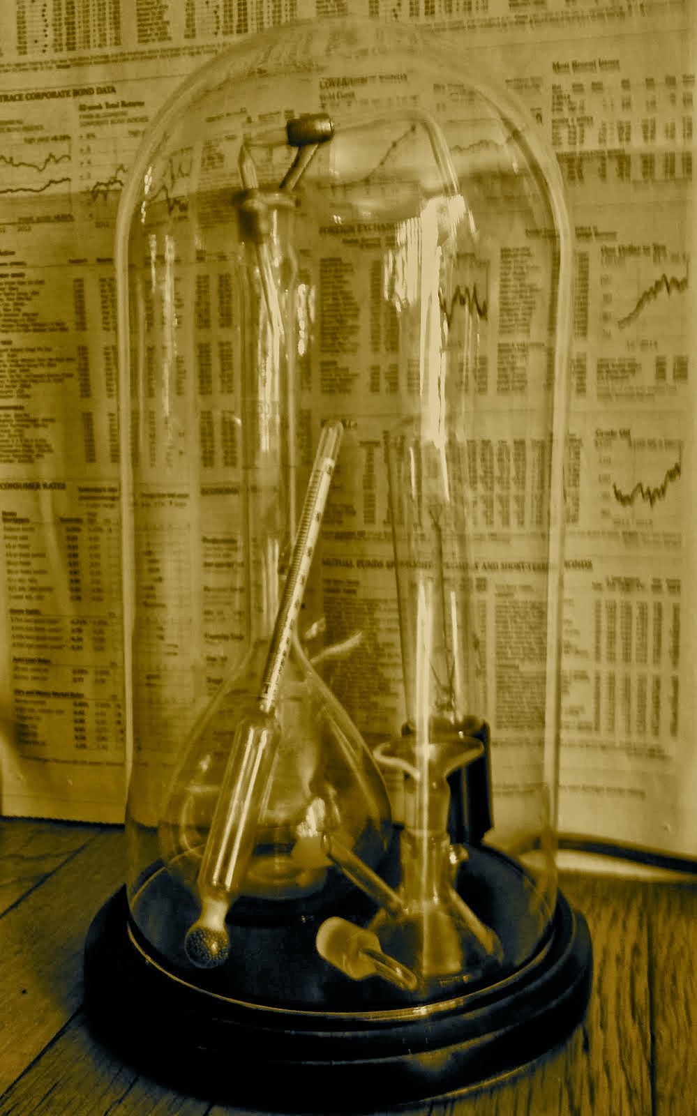 Handcrafted laboratory glass cloche lamp