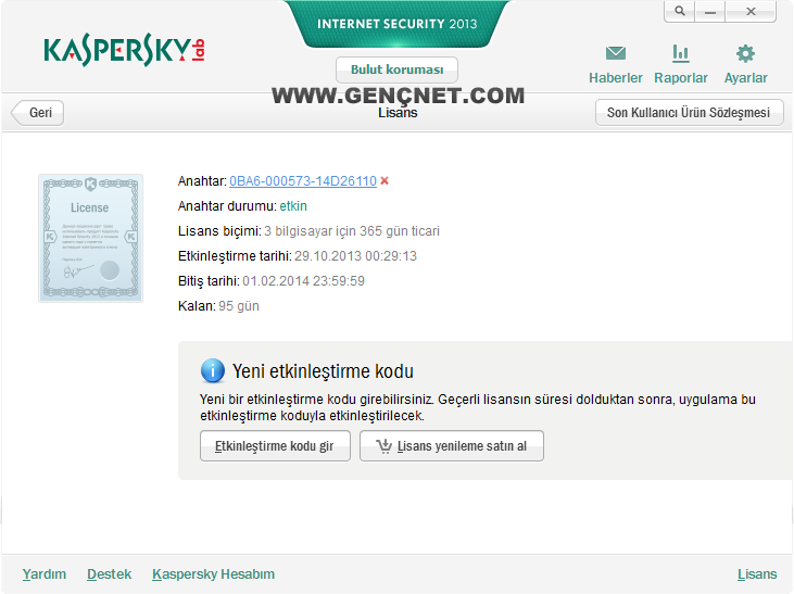 Kaspersky 29 Ekim 2013 Güncel Key Paketi İndir