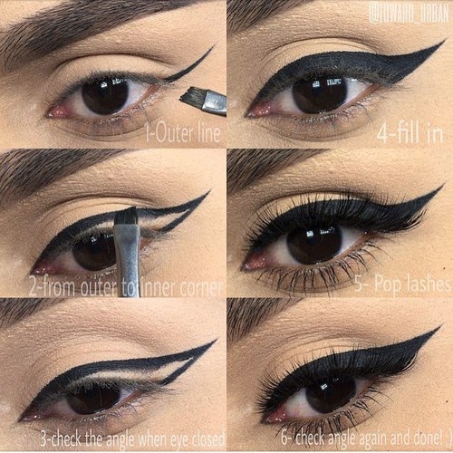 How to Apply Black Double Winged Eyeliner