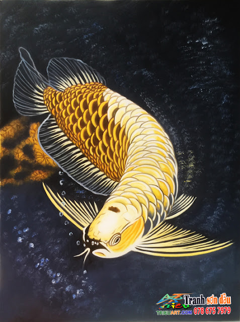 Vẽ tranh cá rồng phong thủy