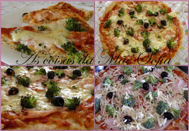Pizza de brócolos com queijo azul / Broccoli and blue cheese pizza