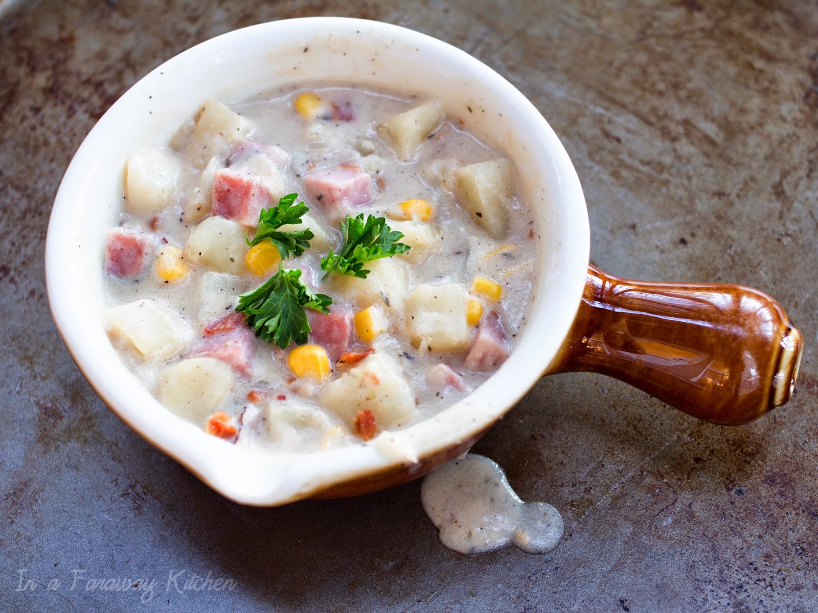 In a Far Away Kitchen Ham and Corn Chowder