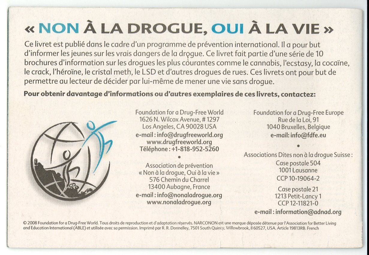 ANONYMOUS MONTRÉAL Fondation Non à la Drogue, Oui à la Vie