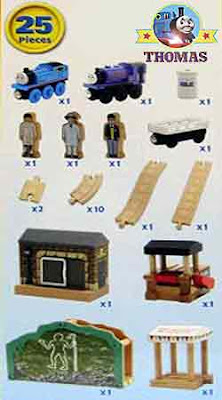 Beautiful handmade real Wood Thomas railroad man in the hills Learning Curve train set toy railway