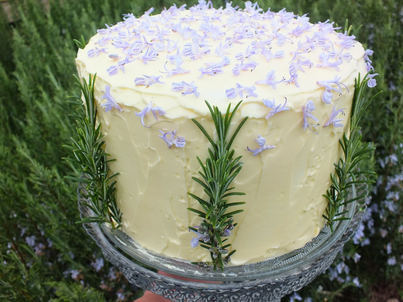 Edible flowers Rosemary Cake