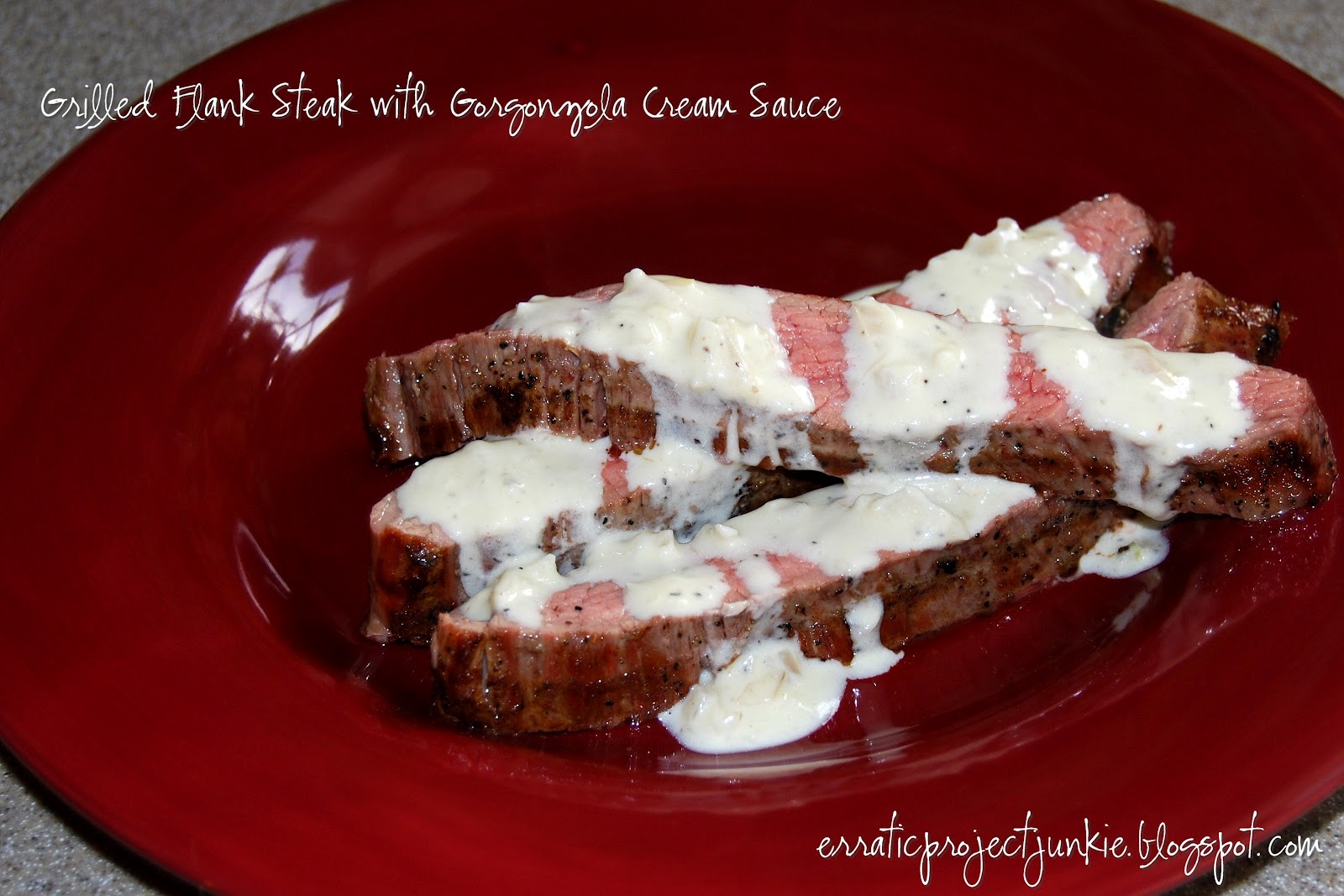 Erratic Project Junkie Grilled Flank Steak with Cream Sauce