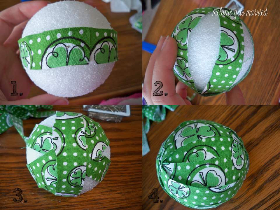 Melanie Gets Married Tutorial Decorative Fabric Balls St. Patrick's Day Edition