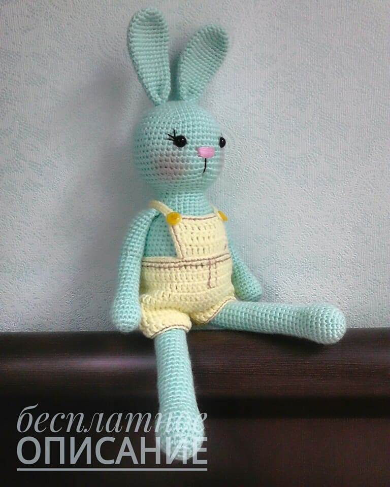 Зайчик амигуруми вязаная игрушка Зайчик амигуруми вязаная игрушка