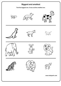 Kids Worksheets: Find the Biggest or Smallest