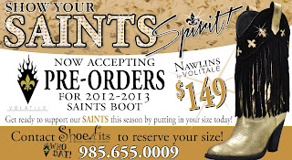 Show your Saints Spirit by pre-ordering your Saints boots today