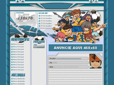 Template Inazuma Eleven Go para Blogger