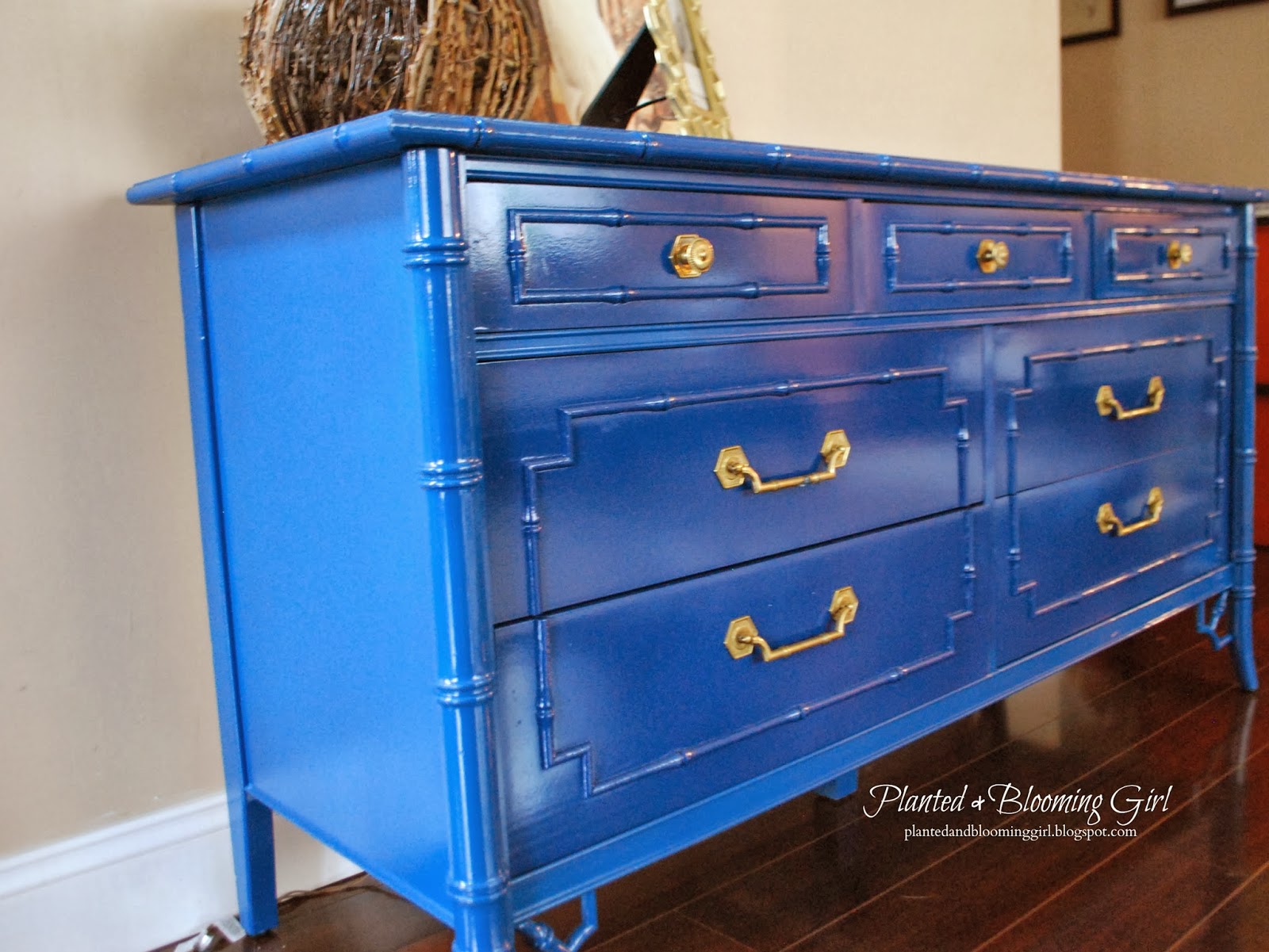 Planted and Blooming Girl Blue Bamboo Dresser