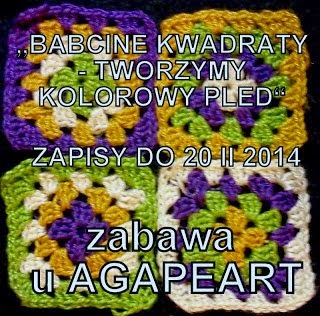 Wzięłam udział w zabawie: BABCINE KWADRATY – TWORZYMY KOLOROWY PLED